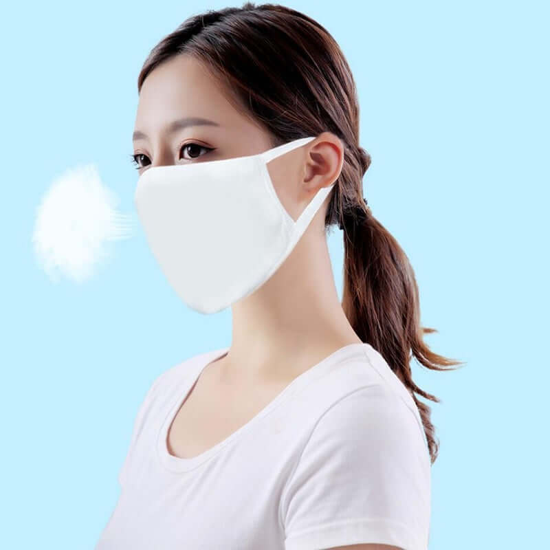 30 Pack 3 Ply White Cotton Face Mask, Reusable Fabric Masks With Soft Ear Loops