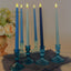 8-Pack LED Flickering Lighting Mixed Blue - Flameless Battery Operated Taper Candles 11"