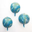 3 Pack 13" 4D Blue Gold Marble Sphere Foil Helium or Air Balloons