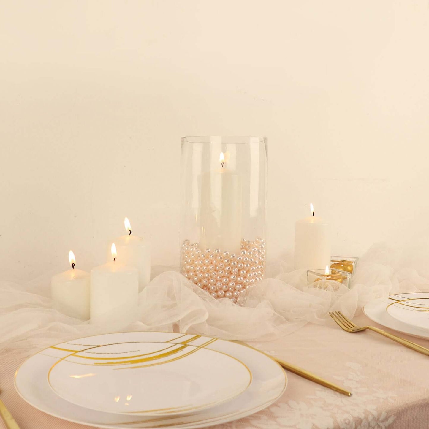 12-Pack Glass Flower Vases Cylinder Design Heavy Duty Clear - Stylish Centerpieces for Weddings 10"