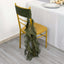Chiffon Chair Sash with Curly Design Olive Green - Stylish Chair Decorations