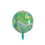 3 Pack 13" Green Gold Marble Orbz Foil Balloons, 4D Sphere Mylar Balloons