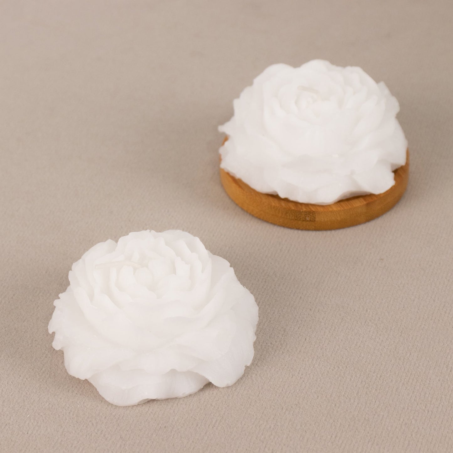 5-Pack Scented Candles Floating Peony Flower Design White Wax - Decorative Party Favors with Individual Gift Boxes & Ribbons 3"