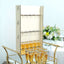 3-Tier Wooden Rectangle Champagne Wall Glass Holder in White for Rustic Events & Banquets