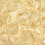 Satin 120" Round Tablecloth Champagne - Grandiose 3D Rosette with Seamless Finish Table Cover