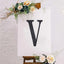 Decorative Rhinestone Alphabet "V" Letter Stickers, Glitter Adhesive Craft Letters Black DIY Sparkle Embellishments 8"