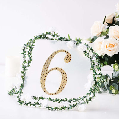 Decorative Rhinestone Number "6" Stickers, Glitter Adhesive Craft Numbers Gold DIY Sparkle Embellishments 8"