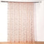 8ftx8ft Rose Gold Embroider Sequin Event Curtain Drapes, Sparkly Sheer Backdrop Event Panel With Embroidery Leaf