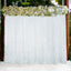 8ftx8ft White 3D Leaf Petal Taffeta Event Curtain Drapes, Backdrop Event Panel With Rod Pocket