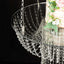 Acrylic Hanging Chandelier Cake Stand with Crystal Drapes - Suspended Round Wedding Cake Swing with 5ft Steel Wire Chains 25"