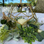 Tealight Candle Holder Gold Metal Pentagon Prism Geometric Open Frame - Flower Stand 7"
