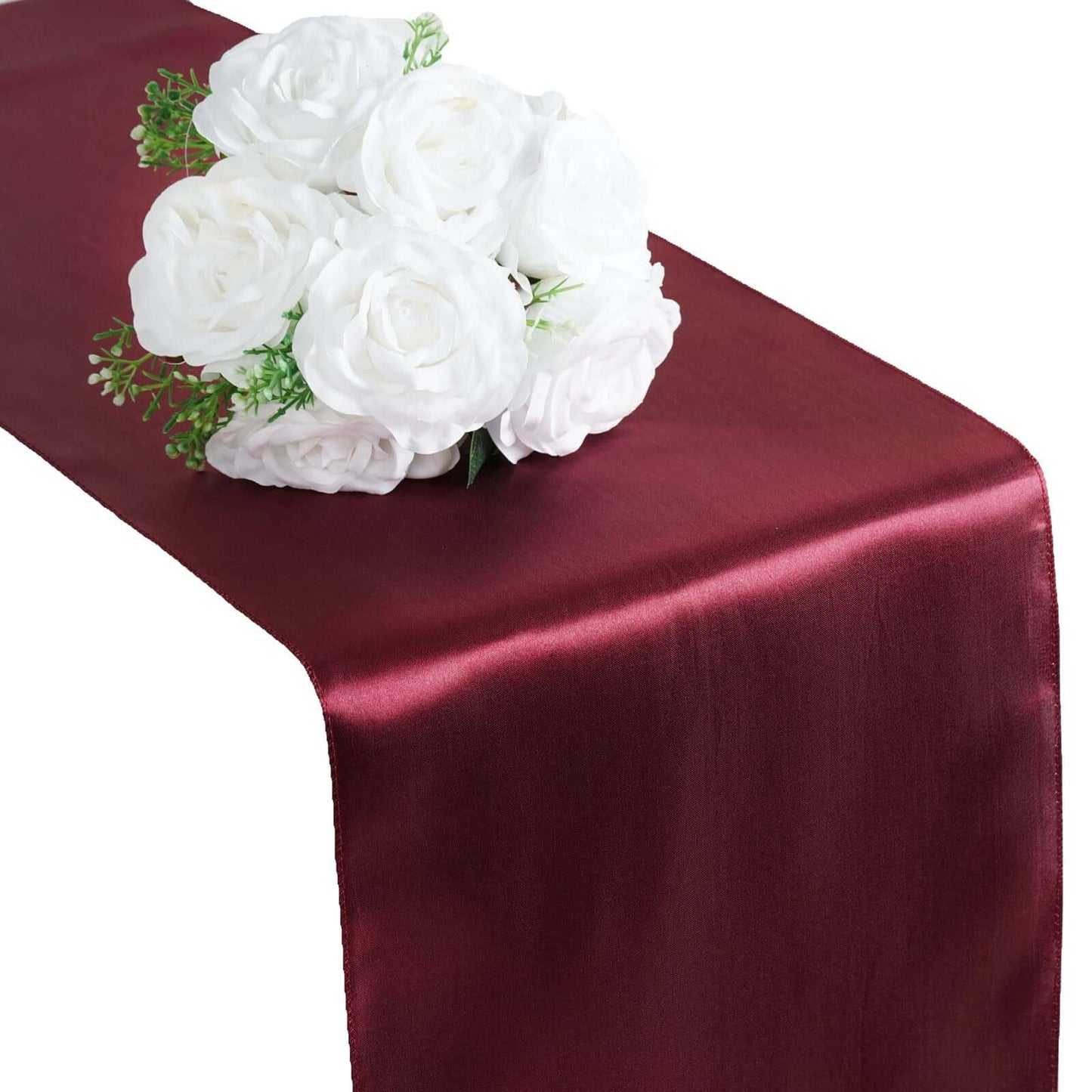 Satin 12"x108" Table Runner Burgundy - Stylish Table Linen