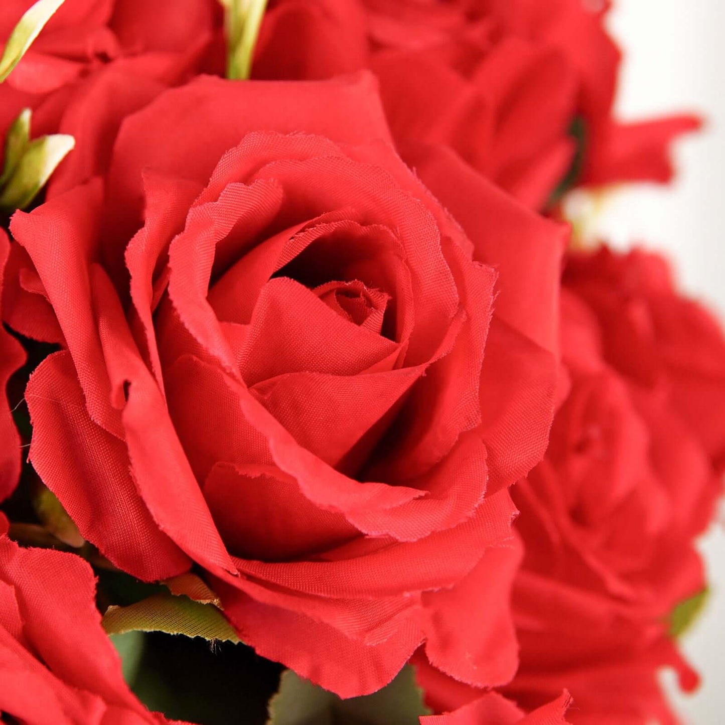 2 Bushes 18" Real Touch Red Artificial Rose Flower Bouquet, Silk Long Stem Flower Arrangements