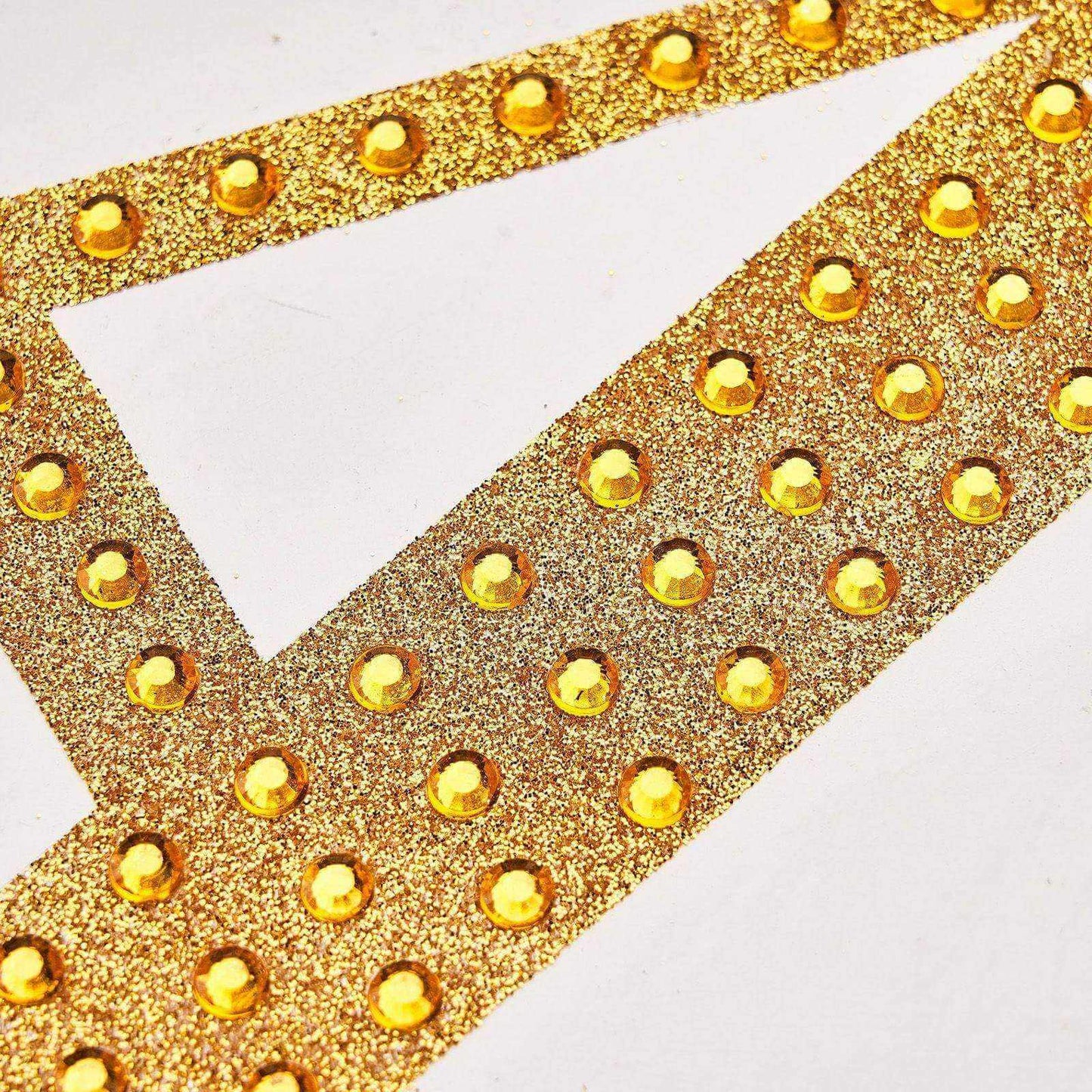 Decorative Rhinestone Alphabet "Z" Letter Stickers, Glitter Adhesive Craft Letters Gold DIY Sparkle Embellishments 8"