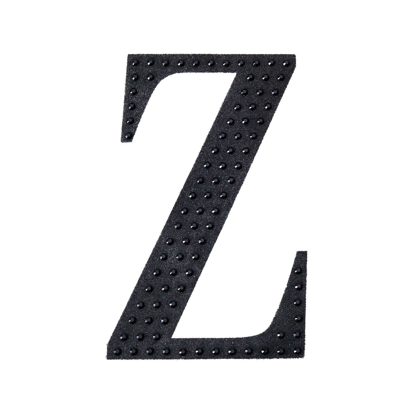 Decorative Rhinestone Alphabet "Z" Letter Stickers, Glitter Adhesive Craft Letters Black DIY Sparkle Embellishments 6"