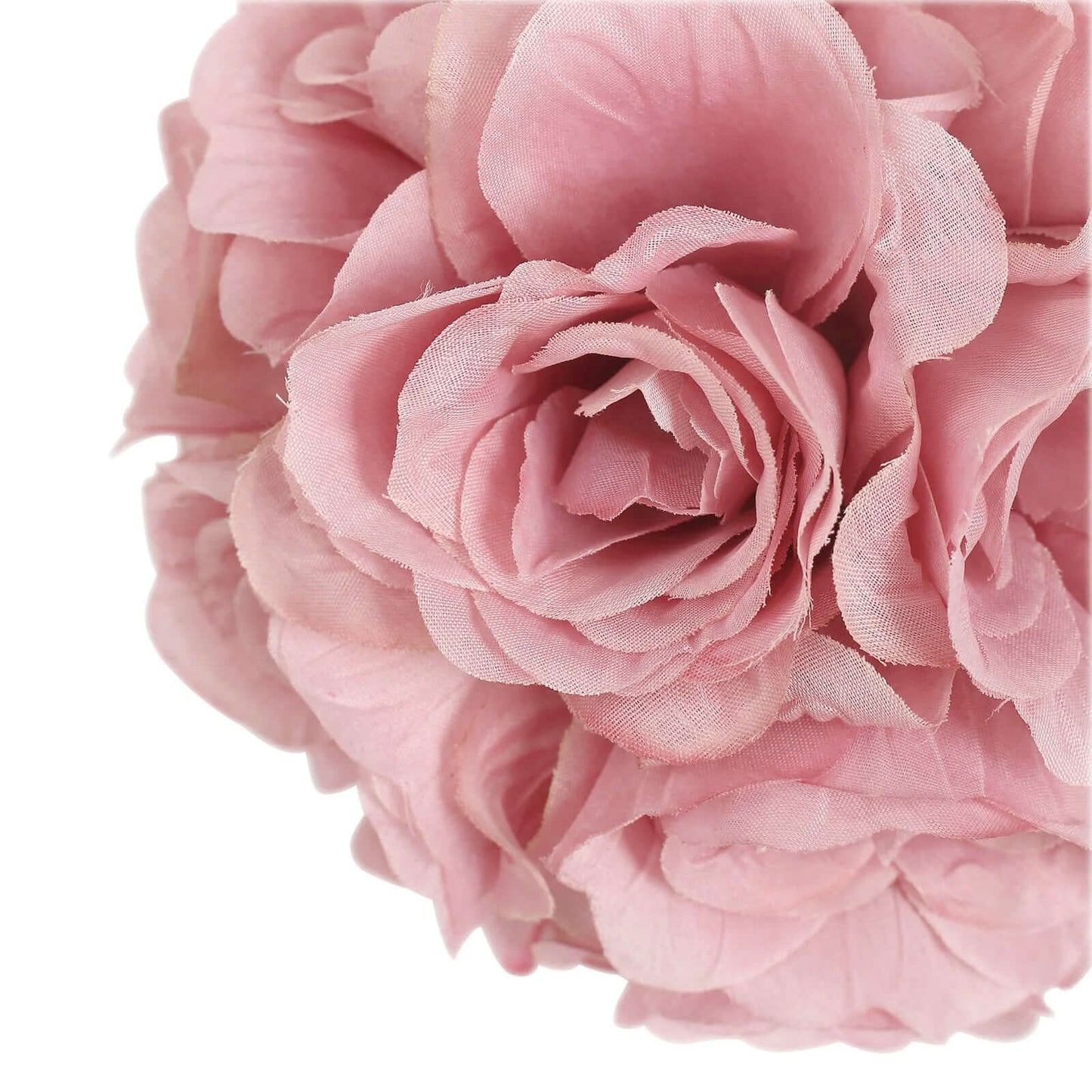 2 Pack 7" Mauve Artificial Silk Rose Kissing Ball, Faux Flower Ball