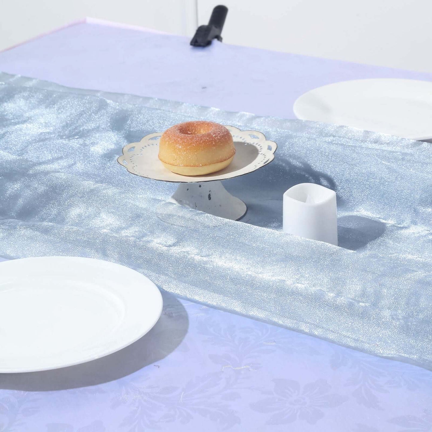 12"x10yd Dusty Blue Sheer Chiffon Fabric Bolt, DIY Voile Drapery Fabric