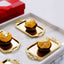 12-Pack Display Trays Party Favor Rectangular Design Gold - Mini Serving Platters for Candy and Desserts 4"