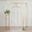 8ft Heavy Duty Gold Metal Rectangular Wedding Arch in Arc de Triomphe Style, 3D Floral Balloon Frame Backdrop Stand