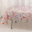 5-Pack Plastic Table Covers Blush Rectangle with Butterfly Floral Print - Decorative PVC Disposable Covers 54"x108"