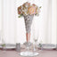 4-Pack Glass Trumpet Vases Crystal Ball Design Clear - Stylish Reversible Floral Centerpieces 15"