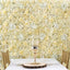 13 Sq ft. White Champagne UV Protected Assorted Flower Wall Mat Backdrop - 4 Artificial Panels