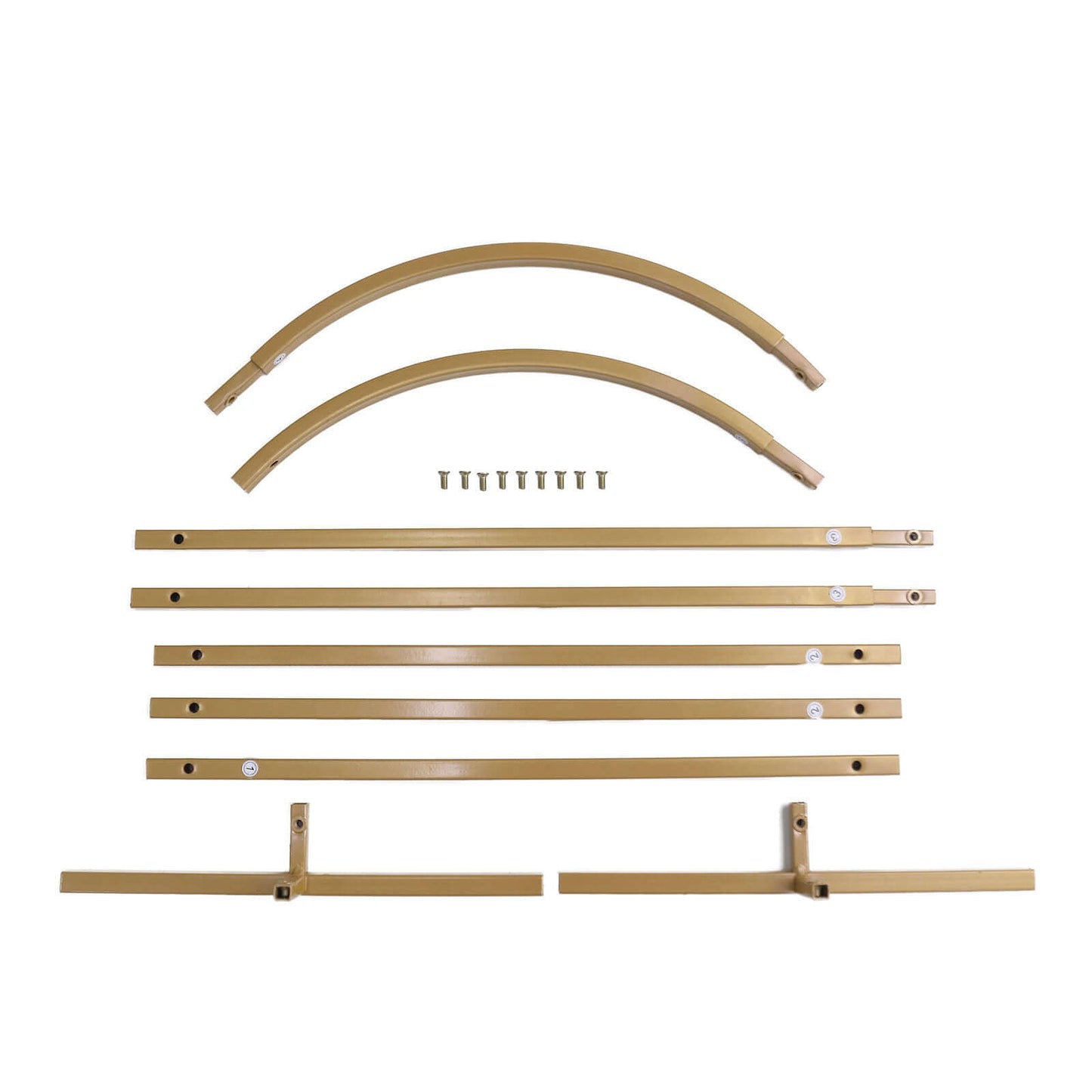 Set of 4 Gold Metal Wedding Arch Chiara Backdrop Stand Floral Display Frame With Round Top