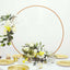 36" Gold Metal Round Hoop Wedding Centerpiece, Self Standing Table Floral Wreath Frame
