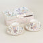 Blush Floral Design Bridal Shower Gift Set, Set of 2 Porcelain Espresso Cups and Saucers with Matching Keepsake Box