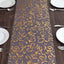 Sheer Organza 12"x108" Table Runner Roll Metallic Gold Foil Embossed Floral Design - Stylish Event Decoration