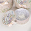 Set of 4 Cardstock Round Nesting Gift Boxes Blush Floral Design - Decorative Heavy Duty Stackable Keepsake Boxes With Lids for Presents Storage & Pedestal Stand 5",7",8",9"