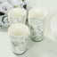 24 Pack Disposable Paper Cups in White Sage Green French Toile Pattern, Elegant Party Cups - 9oz