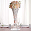 4-Pack Glass Trumpet Vases Crystal Ball Design Clear - Stylish Floral Table Centerpieces for Events 18"