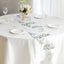 Disposable Table Runner 11"x108" White with Green Olive Leaves Print - Non-woven Stylish Spring Summer Dining Decor