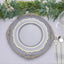 6-Pack Acrylic Round Charger Plates 13" in Charcoal Gray with Gold Embossed Baroque Rim, Antique Decorative Dinner Party Charger Tableware