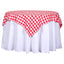 Polyester 54"x54" Table Overlay Square Tablecloth White/Red - Checkered Buffalo Plaid Design for Casual Table Settings