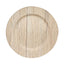 6-Pack Plastic Round Charger Plates 13" in Natural with Faux Wood Finish, Rustic Boho Chic Dinner Party Charger Tableware