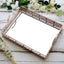 Metal Mirrored Rectangle Serving Tray 16"x12" in Rose Gold Fleur De Lis Design with Handles, French Inspired Decorative Vanity Tray Centerpiece