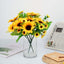 2 Bouquets 13" Yellow Artificial Silk Sunflower Flower Bushes