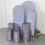 Set of 5 Royal Blue Wave Mesh Cylinder Pedestal Stand Covers with Embroidered Sequins, Pillar Prop Covers - 160 GSM