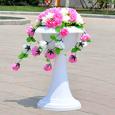 4 Pack White Italian Inspired Pedestal Stand Flower Plant Pillar - 22" Tall PVC