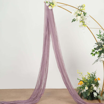 20ft Violet Amethyst Gauze Cheesecloth Fabric Wedding Arch Drapery, Window Scarf Valance, Boho Decor Arbor Curtain Panel