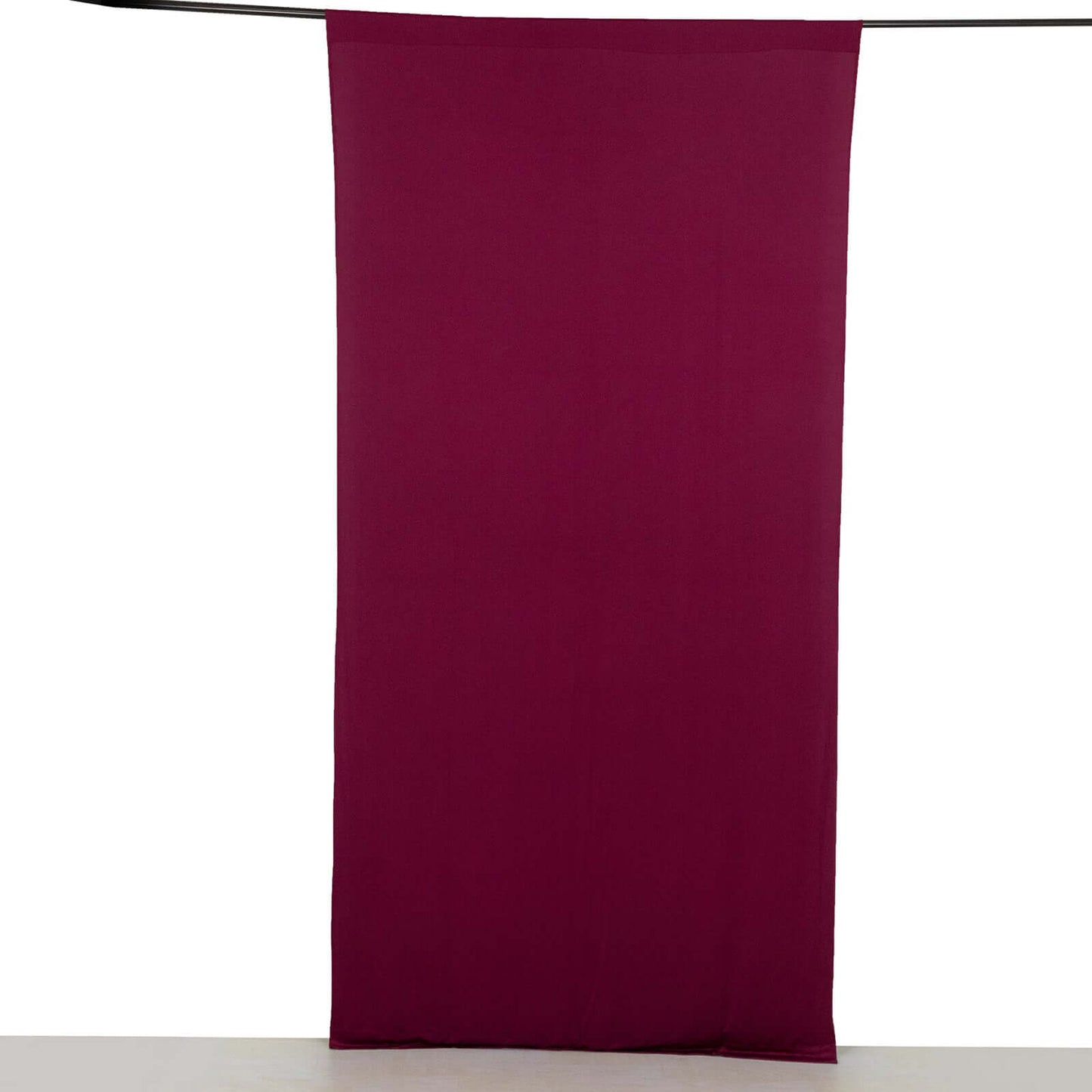 Burgundy 4-Way Stretch Spandex Event Curtain Drapes, Wrinkle Free Backdrop Event Panel with Rod Pockets - 5ftx10ft