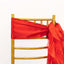 5 Pack Chiffon Satin Chair Sashes Red - Easy to Install Ruffled Curly Willow