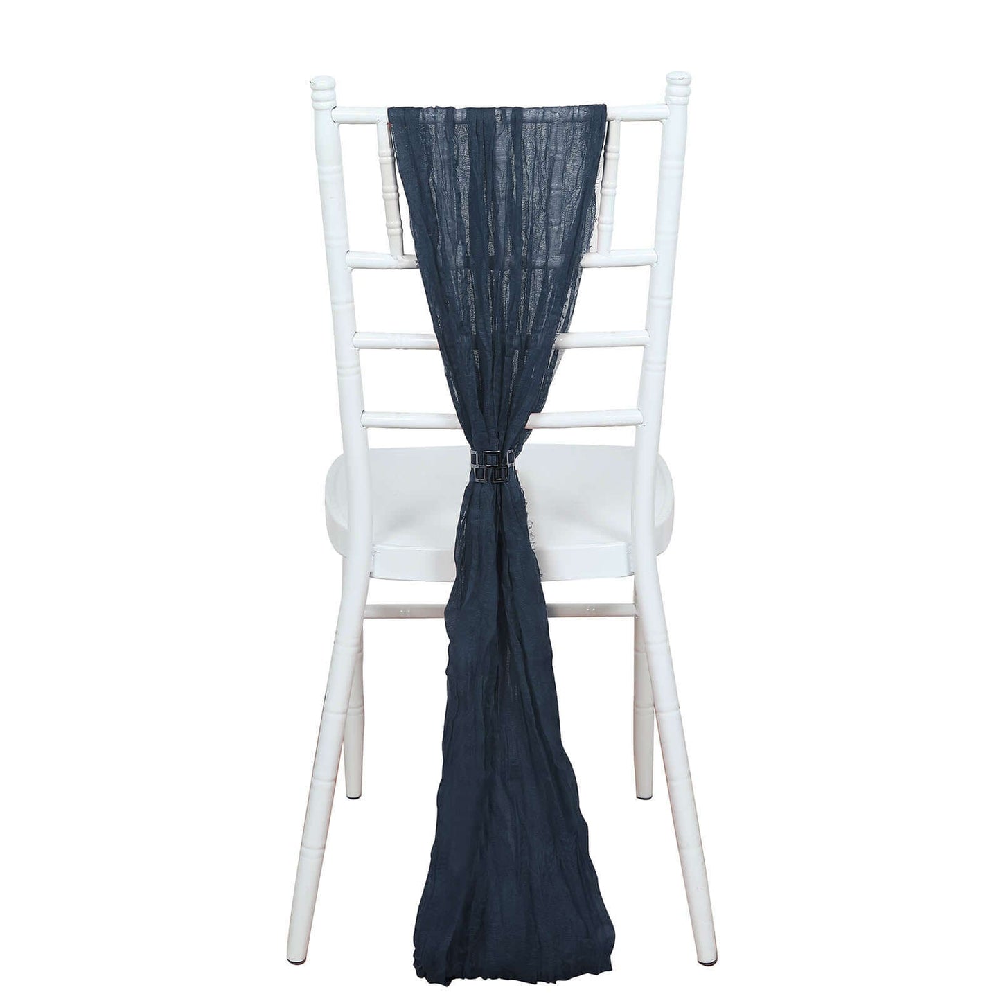 5 Pack Cheesecloth Gauze 16"x88" Chair Sashes Navy Blue - Boho Chair Decorations