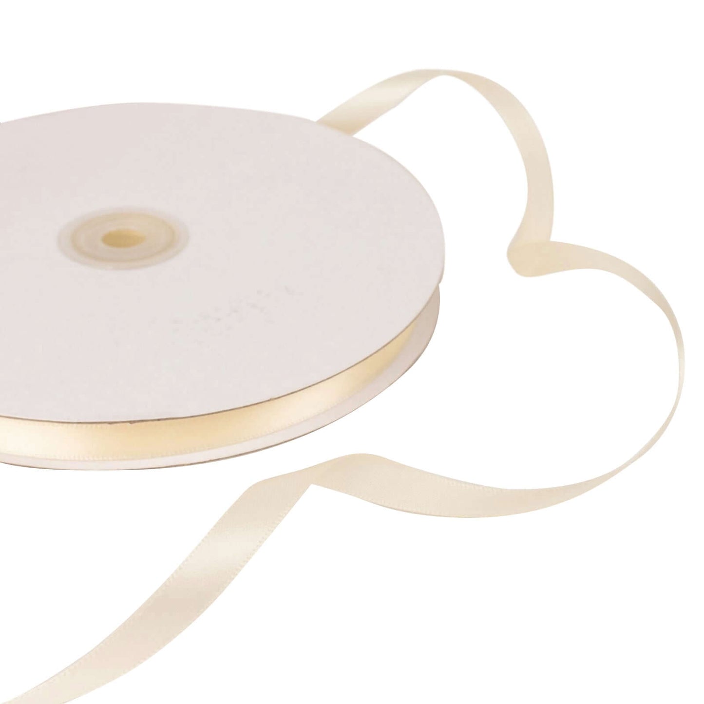 100 Yards 3/8" Ivory Single Face Decorative Satin Ribbon