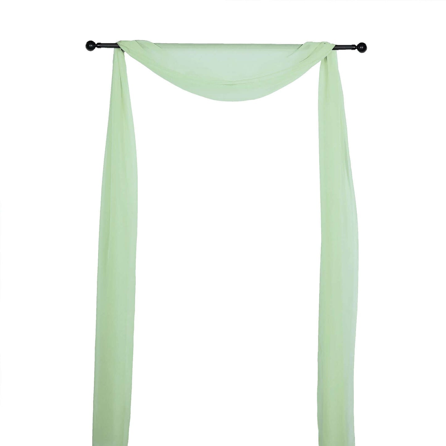 18ft Sage Green Sheer Organza Wedding Arch Drapery Fabric, Window Scarf Valance