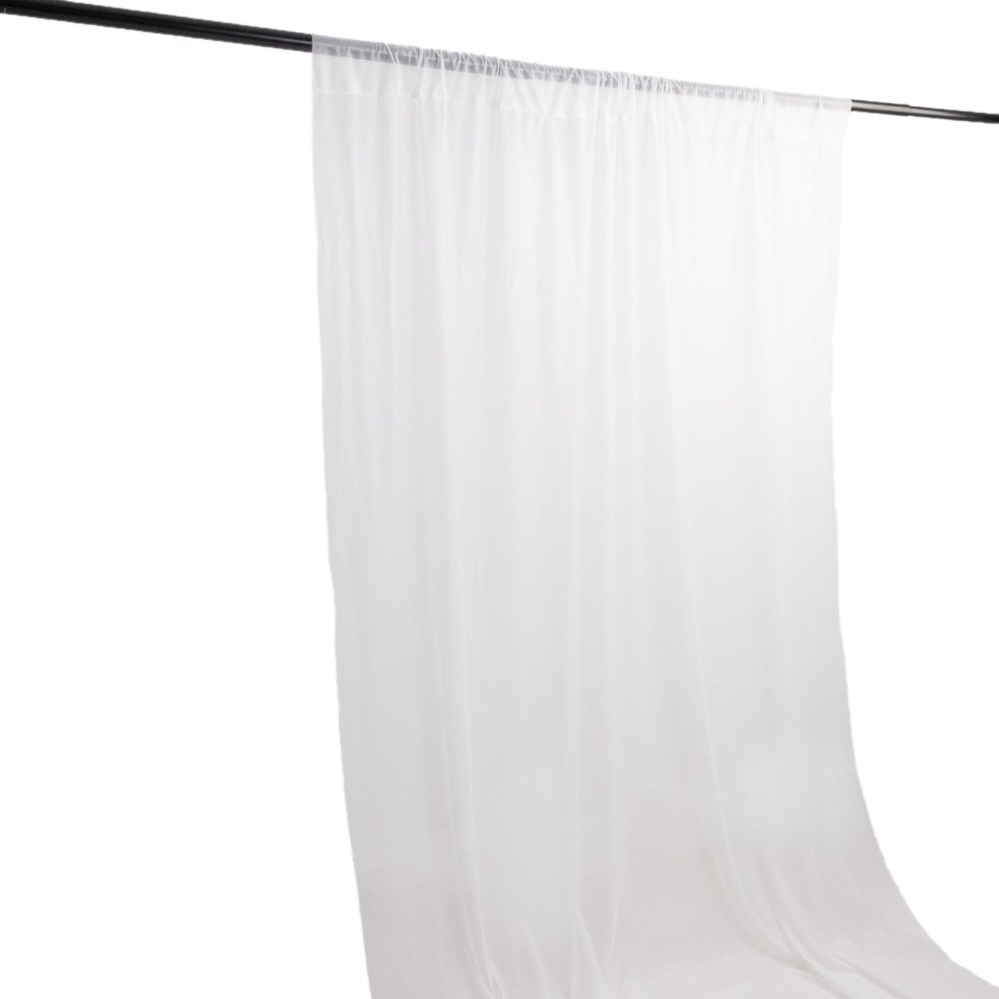 White Sheer Backdrop Drape â€“ 5ft x 14ft Wedding Arch & Ceiling Decor Panel, Wrinkle Free with Soft Shimmer