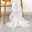 5 Pack Chiffon Satin Chair Sashes White - Easy to Install Lustrous Ruffled Curly Willow Wedding Chair Decorations