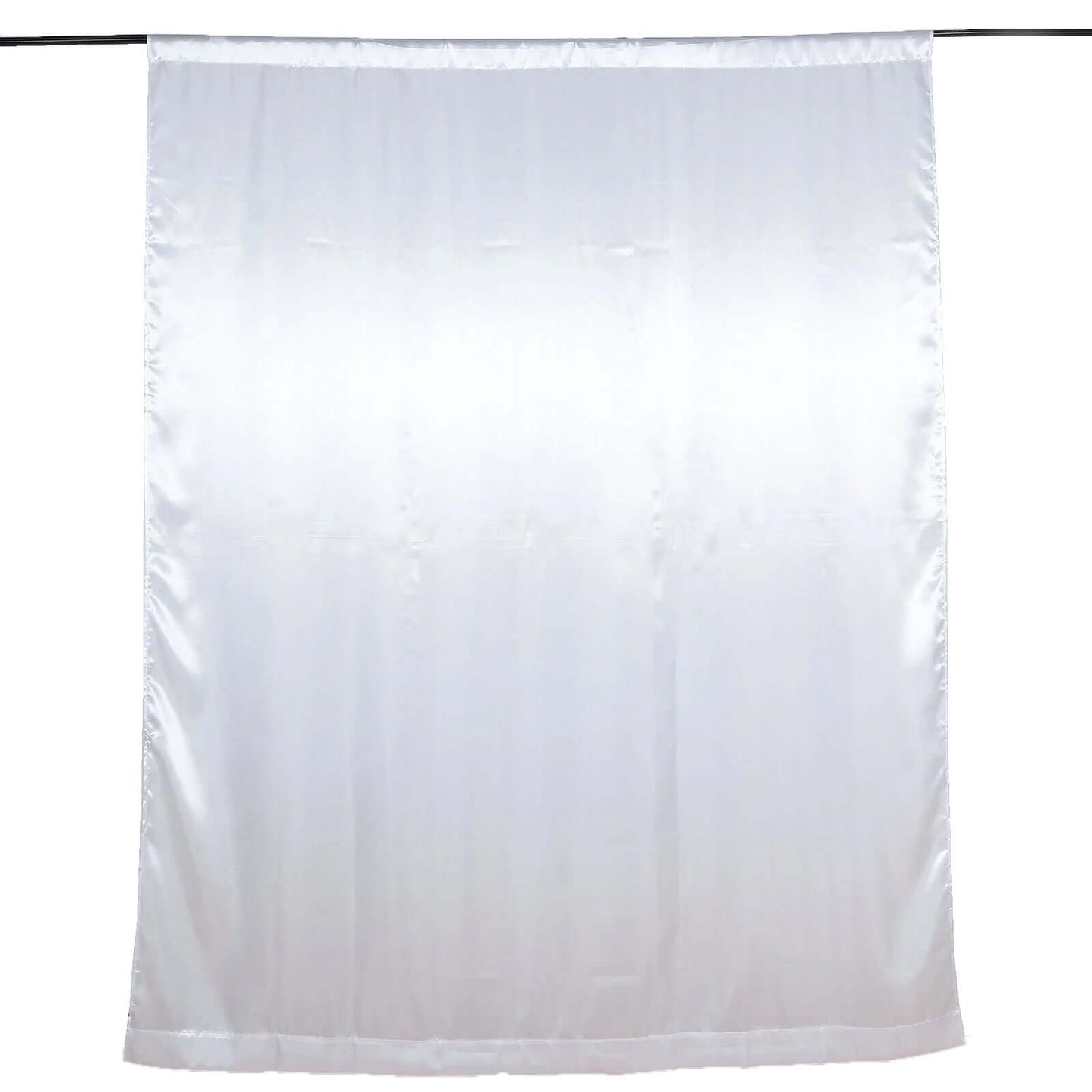 8ftx10ft White Satin Event Curtain Drapes, Backdrop Event Panel